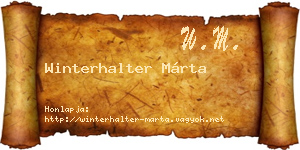 Winterhalter Márta névjegykártya