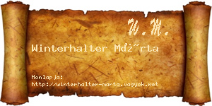 Winterhalter Márta névjegykártya