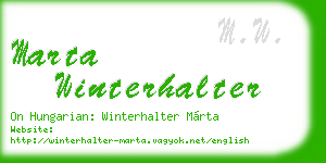 marta winterhalter business card