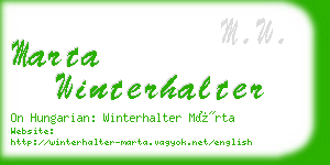 marta winterhalter business card